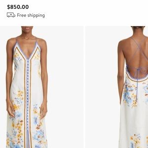 Zimmermann Halcyon Floral Button Front Linen
Slipdress. Size 0